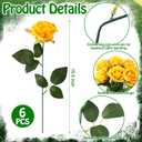 Suncalla 6 Pcs Softball Rose with Leaves Bulk Artificial Fake Softball Roses Decor Flower Gifts for Table Centerpieces Wedding Gifts Ball Theme Rose Bouquet Party Favors, Vases Not Included