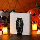 Domensi Halloween Napkin Holder for Table Decor Metal Coffin Paper Towel Holder Gothic Freestanding Tissue Dispenser Black Kitchen Accessories for Countertop Farmhouse Vintage Indoor Gift Decoration