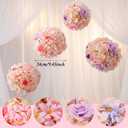 Suncalla 4 Pcs Artificial Floral Bouquet with Ribbons Hydrangea Flowers Balls 9.45in Pink Purple Hanging Kissing Flower Balls for Wedding DIY Bouquets Receptions Centerpieces Birthdays Party Backdrop