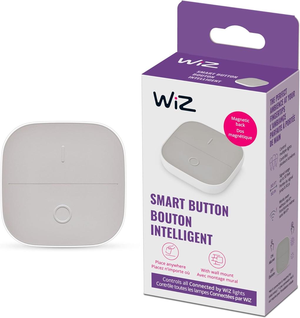 WiZ Connected Portable Smart Button 1-Pack - Comes with 2 AAA Alkaline Batteries - Wireless Light Switch - Control with App
