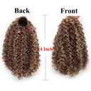 XSASLYET 14 Inch Curly Drawstring Ponytail Extension Synthetic Hair for Black Women, Clip In Ponytail Hair Piece Natural Looking Soft Full Curly Puff Ponytail for Daily Wear Party Wedding(6)