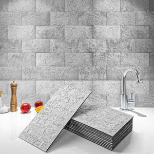 Art3d 102-Piece Backsplash Tile Peel and Stick for Stove Kitchen Bathroom Fireplace, 3in.  6in. Stick on Subway Tile Natural Stone White (3" X 6)