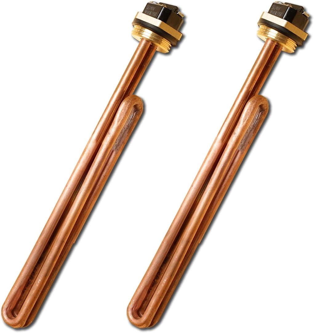 HE 90240 Heating Element, Replacement for EcoSmart ECO 18 27 36, 9KW 240V Water Heater Element for Electric Tankless Water Heaters, Screw-In, Copper, 2PCS