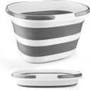 Collapsible Mop Bucket with Handle for Cleaning, 16L(4.2 Gallon) Silicone Square Mopping Bucket for Windows Cleaning or Car Washing, Cleaning Supplies Organizer Plastic Bucket for Storage (Gray)