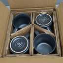 famiware Coffee Mug Set for 4, Star 12 oz Catering Mugs Cup Set with Handle for Coffee, Tea, Cocoa, Milk - Ceramic Stoneware Drinkware Set, Matte Dark Charcoal