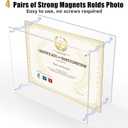 Clear Acrylic Frame for Wall, Fits 8.5x11, 8x10 Picture or Certificate, No Drill Self Adhesive Photo Frames, Diploma Frames with Magnetic, Full Frame-10x12.6 Inch