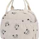 Cute Insulated Lunch Bag Women Lunch Bags for Work Travel Picnic Kawaii Medium Waterproof Simple Large Lunch Bag Lunchbox With Pockets for Men Women