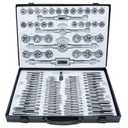 GMTOOLS 110PCS Tap and Die Set, Metric Size M2-M18 Standard Threading Tool With Adjustable Handles, Accessories and Storage Case for Cutting External and Internal Threads