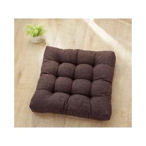 18x18x4 Inch Tufted Seat Cushion Cotton Linen Seat Cushions Non-Slip Chair Pad for Dining Room Kitchen Office Chairs (Coffee,18"x18")