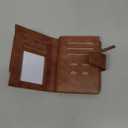 FALAN MULE Small Wallet for Women Leather Bifold Compact RFID Blocking Small Womens Wallet Purse (Milk white)