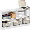 Furinno DALY Book Shelf, 5-Cube Bookshelf, Horizontal Cube Storage Organizer Bookcase, 10.9 x 47.2 x 23.6, for Living Room, Bedroom, Home Office, White, Standard, 5-cube