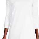 Lands' End Women's 3/4 Sleeve Supima Cotton Crewneck Tunic (Large, White)