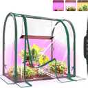 Bstrip Mini Indoor Greenhouse with Grow Lights, 27.2" L X 19.9" W X 27.2" H Desktop Small Greenhouse with Zippered Door and PVC Cover for Seed Starting, 1.6FT Plant Light for Indoor Plants with Timer