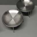 Cat Food Bowls, 2 Pcs Stainless Steel Cats Food and Water Whisker Fatigue Shallow Dishes, Small Dog Puppies Fat Faced Cat Kitten Supplies (2 Plates with Stand)