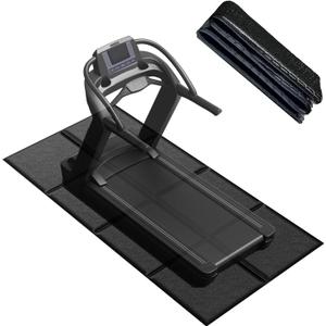 Treadmill Walking Pad Mat,63"x25.6",75"x30",1/4" Thick Exercise Bike Mats for Carpet/Hardwood Floors,Mat for Under Treadmill/Rowing on Carpet,Foldable Exercise Equipment Mat,Noise Shock Absorption