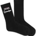 Funny Dad Uncle Grandpa Socks, Black Crew Socks for Family Men