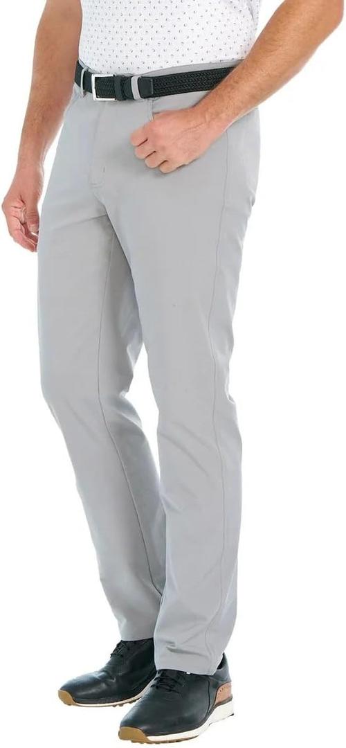 Greg Norman Men's Classic 5 Pocket 4-Way Stretch Pant (32W x 34L, Gray)