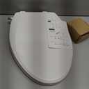 Bidet Toilet Seat, Soft Close Elongated Toilet Seat, Button control Feminine/Posterior Wash Switch, Knob Control Water Pressure, White Bidet Seat Attachment with Brass inlet