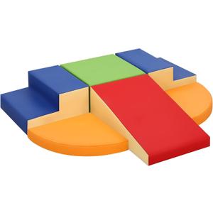 6-Piece Soft PU Leather Toddlers Climbing Toys, Baby Foam Climbing Blocks for Toddlers, Foam Play Gym Climber Structures for Toddler 3, Indoor Climb and Crawl Activity Play Set