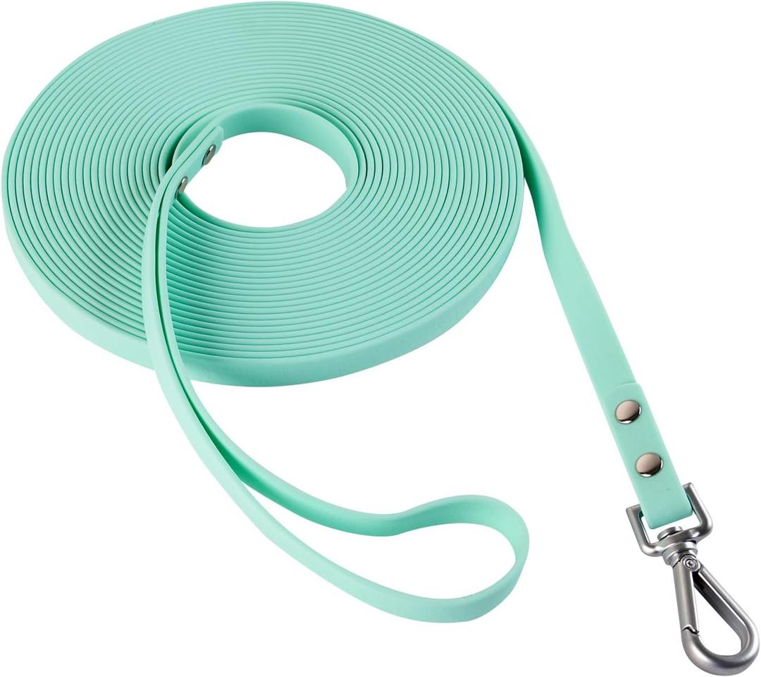 Dog Training Long Leash Waterproof Long Line Heavy Duty Outdoor Recall Lead(Mint Green, 15FT)