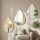 DECANIT Decorative Wall Mirrors Set of 3,Gold Accent Hanging Mirrors for Living Room, Bedroom & Entryway Modern Farmhouse & Boho Home Decor