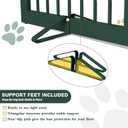 PUPETPO Freestanding Pet Gate for Dogs, Foldable Wooden Dog Gate for House, Stairs, Doorways, Step Over Pet Puppy Safety Fence,Support Feet Included,24" Height 2 Panels, Green