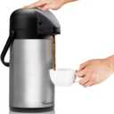 64 Oz Airpot Coffee Dispenser with Pump, Insulated Thermal Coffee Carafe - Stainless Steel Hot Beverage Dispenser - Coffee Urn for Hot/Cold Water, Drink Dispenser for Parties (1 Pack)