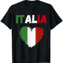 Italy Flag Holiday Italy Heart Italian Flag T-Shirt Youth,Small
