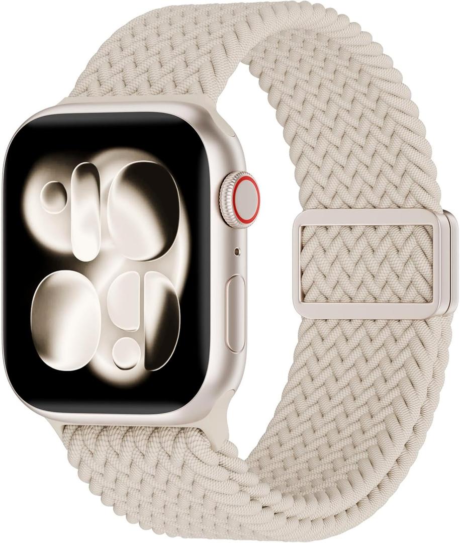 Magnetic Braided Solo Loop Compatible for Apple Watch Band 42mm 41mm 40mm 38mm 46mm 45mm 44mm 49mm, Stretchy Nylon Sport Elastic Strap for iWatch Bands Series 10 9 8 7 6 5 4 3 2 1 SE Ultra Women Men