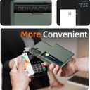 for Samsung Galaxy S25 Wallet Case with Card Holder, 2X Screen Protector Dual Layer Heavy Duty Protective Hidden Card Slot Slim Case for Galaxy S25 6.2" 2025 (Deep Green)