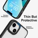 ZIYE Magnetic Case for iPhone 13 Case with Stand [Compatible with MagSafe] Slim Shockproof Military Grade Heavy Duty Cover with 360 Rotatable Ring Kickstand for Women Men, Translucent Black