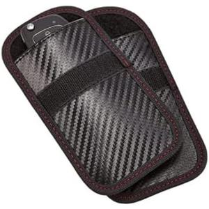 Faraday Key Fob Protector - 2 Pack Mini Anti-theft Pouch Key Fob RFID Signal Blocking Faraday Bag for Key Fob (Black1)