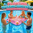 31.5" x 31.5" Floating Mahjong Table for Pool, EVA Foam Waterproof Pool Mahjong Table Floating Game Table for Swimming Pool, Hot Tub, Double-Sided Mahjong Domino & Card Games for Adults, One Size