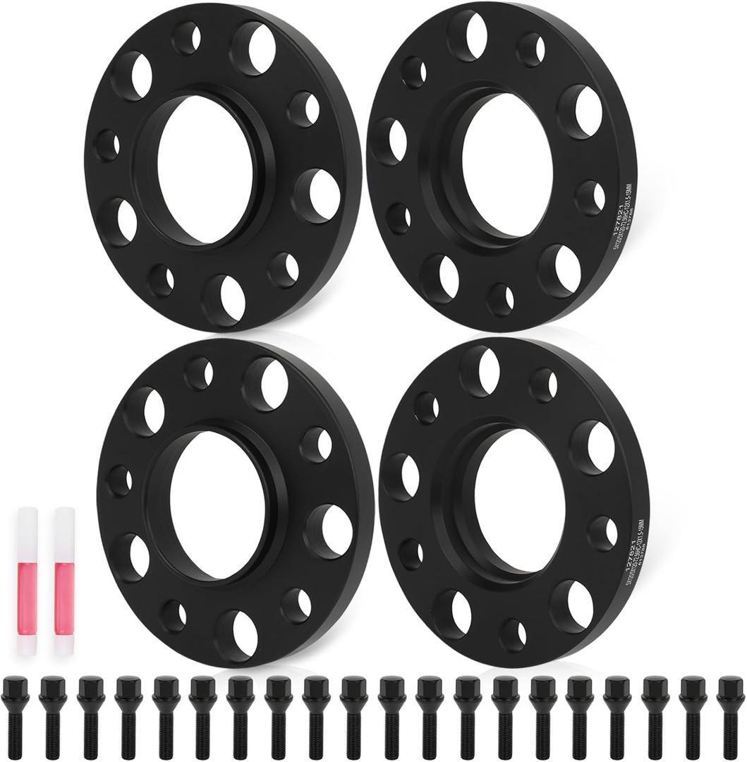 ECCPP 4PCS 5x120 to 5x120 Wheel Spacers 12mm Hubcentric Forged Tuning Spacer for E36 E46 E90 E92 E60 318i 323i 325i 328i 330i 335i 525i 545i Hub Bore 72.56mm With Lug Bolts (15mm)