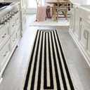 JONATHAN Y Bandol Mitre Stripe Black/Ivory Runner Rug, 2x8, Modern, Classic, Geometric, Easy-Cleaning for Living Room, Bedroom, Kitchen, Pet Friendly, Non-Shedding (MOH211F-28)