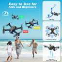Drone with Camera for Kids 1080P HD FPV Foldable Drone for Adults & Beginners, Mini Drone for kids, RC Quadcopter with 2 Batteries, Gravity Control, One Key Take Off/Land, 360° Flip, Waypoint Fly