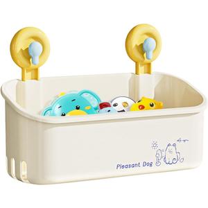CBJHPZ Bath Toy Storage - Wall Mounted Bath Toy Holder with Suction Cup, Quick Drain Large Capacity Bathtub Toy Storage for Bathroom (Yellow)