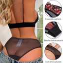 Avidlove Sexy Panties for Women Butterfly Embroidered Underwear Mesh Panties Pack (Medium)