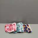 Pet Soft Washable Female Diapers (3 Pack) Female Dog Diapers, Comfort Reusable Doggy Diaper for Girl Dog in Period Heat (Cute Flower, M) 