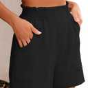 ANRABESS Shorts for Women Summer Casual Elastic High Waisted Wide Leg Cute Dressy 2026 Vacation Beach Clothes (Black, M)
