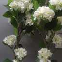 4FT White Hydrangea Artificial Flowers Tree Large Real Touch Faux Silk Hydrangea Plants Potted Fake Flower in White Pot for Home Indoor Outdoor Front Porch Garden Entrance Living Room Decor, 2 Pack