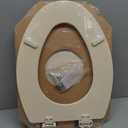 Bemis 1500EC 146 Almond Elongated Molded Wood Toilet Seat with Easy-Clean & Change Hinge