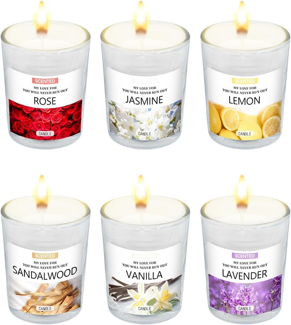 Scented Candles Gifts Set for Women, Aromatherapy Soy Wax Candles for Home, 6 Pack Jar Candle for Men Birthday, Valentine, Anniversary, Christmas Gifts