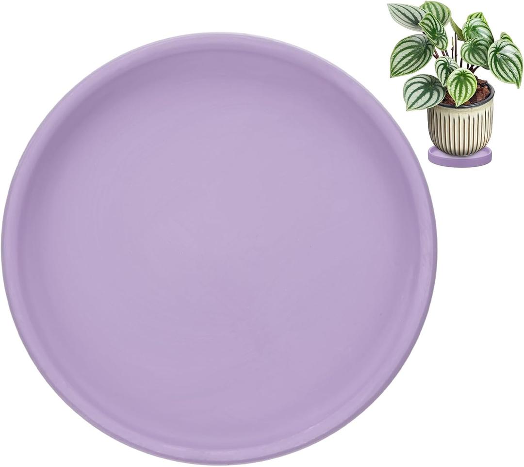 M METERXITY 1-Pack Ceramic Plant Saucers, 5.3 Inch ID Flower Pot Plant Saucers for Indoor/Outdoor, Round Flowerpot Drip Tray [5.9 Inch OD, White]