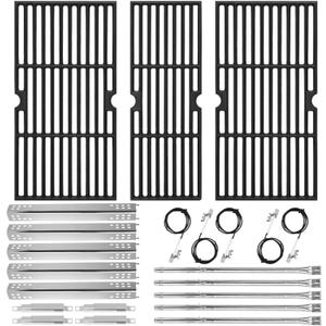 Replacement Grill Parts for Charbroil Performance 5 Burner 463347519 463275517 463347518 18" Grill Grate Burner Heat Plates for Char-Broil 4463243519 463373019 463243518 463373319 Gas Grill Parts Kit