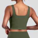 Womens Sports Bras 5 Packs - Square Neck Longline Workout Crop Tank Tops Padded Yoga Camisole with Built in Pads (Black), XXL