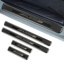 4Pcs Carbon Fiber Car Door Sill Protectors Door Entry Guard Compatible with Toyota Tacoma 4Runner Tundra Rav4 Highlander Sequoia Door Sill Protector Car Accessories -Gray2