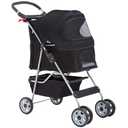 BestPet Pet Stroller Cat Dog Cage Stroller Travel Folding Carrier,Black
