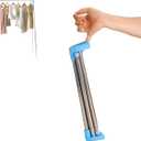 Ligtchser Portable Travel Garment Rack,Folding Clothes Rack for Dance,Travel,Camping, Drying,RV, Indoor,Outdoor. A Collapsible Mini Clothing Rack. (Blue)