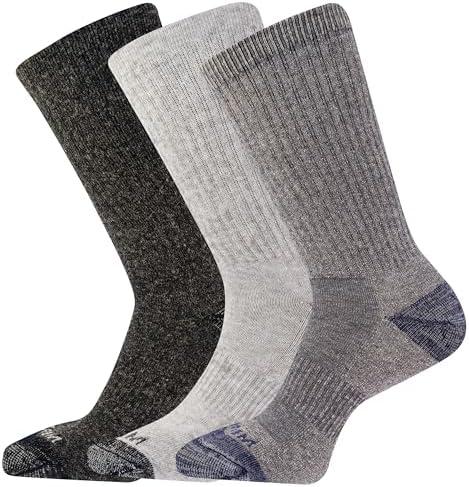 Merrell Unisex Adult Wool Hiking Crew Socks (3-Pack) S-M